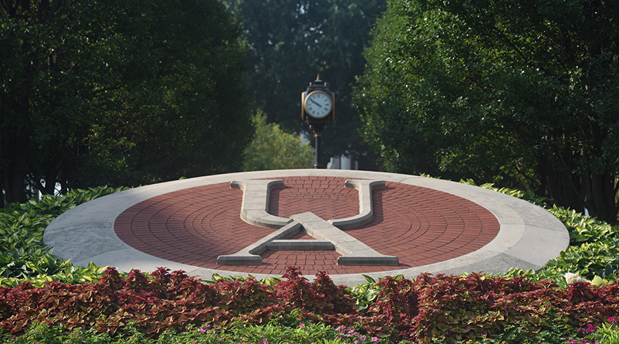 UA campus image with clock.
