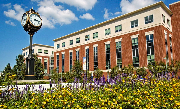 The building that houses the math department at The University of Akron